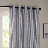 Hebden Cotton Printed Eyelet Curtains - Navy