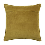 Herb Velvet Linen Cushion in mustard, square with piped edges, shown reverse side in plain mustard velvet with a concealed seam, against a plain white background.