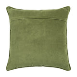 Herb Velvet Linen Cushion in Sage, shown from the plain sage green velvet reverse with a concealed horizontal seam opening, photographed on a white background.