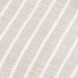 Close-up of Hessle Stripe Yarn-Dyed Cotton Cushion fabric in natural, showing fine woven white vertical stripes on a sandy cotton ground.