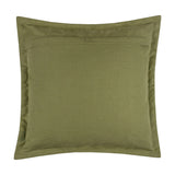 Holmfirth Canvas Plain Cotton Cushion in eucalyptus green, square shape with a matt woven cotton canvas cover and rear zip opening, shown on a plain white background.