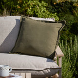 Holmfirth Canvas Plain Cotton Cushion - Lichen