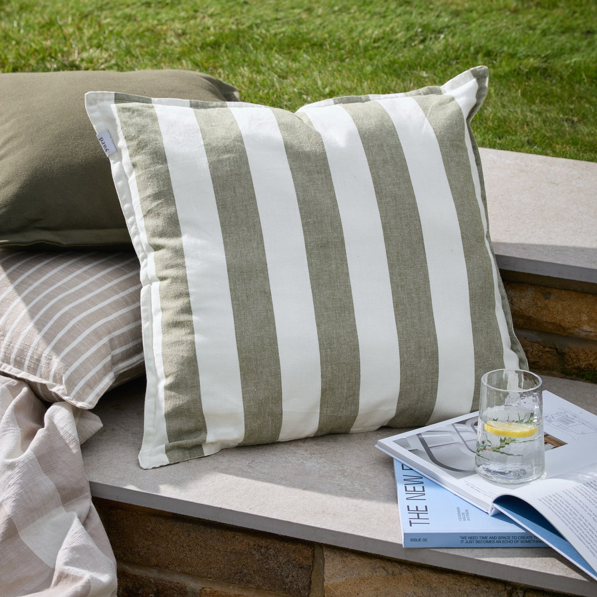 Holmfirth Canvas Plain Cotton Cushion - Lichen