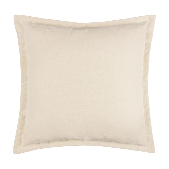 Holmfirth square cushion in natural cotton canvas with a plain front and flat oxford border edge, shown on a white background.