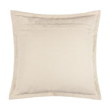 Holmfirth square cushion in natural cotton canvas, shown reverse side with concealed zip opening and flat oxford border edging, on a plain white background.