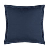 Holmfirth Canvas Plain Cotton Cushion in navy, square with a flat flange border edge, shown on a plain white background.