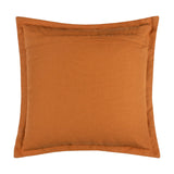 Holmfirth Canvas Plain Cotton Cushion in pecan orange, square shape with flat flange edging and visible woven texture, shown flat on a plain white background.