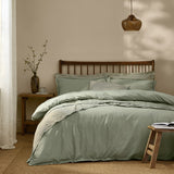 Hebden Cotton Plain Duvet Cover Set - Bay Green