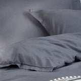 Hebden Cotton Plain Duvet Cover Set - Denim Blue
