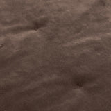 Close-up of the Jaye Velvet Cotton Bedspread in Bitter Chocolate, showing softly mottled brown velvet with subtle quilted tufting detail.
