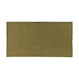 Jaye Velvet Cotton Bedspread in Moss, a plain olive green quilted throw with subtle tufted detailing and fringed edges, shown flat on a white background.