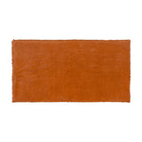 Jaye Velvet Cotton Bedspread in rust orange, plain velvet face with fringed edge trim, shown flat on a white background.