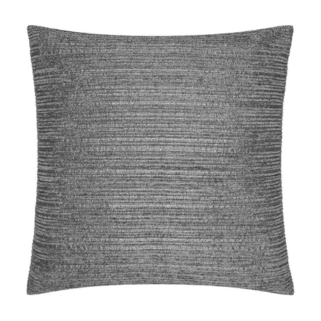 Jupiter Jacquard Chenille Cushion in graphite, square with ridged horizontal texture in mid-to-dark grey and silver-grey tones, shown on a plain white background.