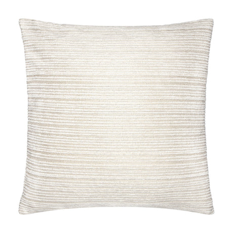 Jupiter Jacquard Chenille Cushion in ivory, square with fine corded ridged texture and subtle gold sheen, shown on a plain white background.