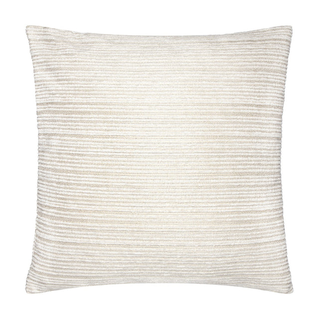 Jupiter Jacquard Chenille Cushion in ivory, square with fine corded ridged texture and subtle gold sheen, shown on a plain white background.