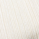 Close-up of the Jupiter Jacquard Chenille Cushion in ivory, showing ridged chenille texture with fine gold striped detailing.