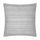 Jupiter Jacquard Chenille Cushion in Silver, square with fine horizontal ribbed stripe texture, shown on a plain white background.