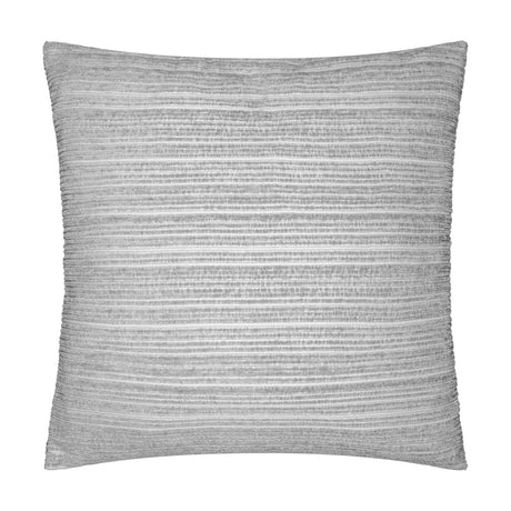 Jupiter Jacquard Chenille Cushion in Silver, square with fine horizontal ribbed stripe texture, shown on a plain white background.