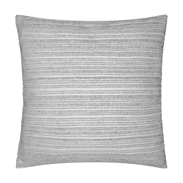 Jupiter Jacquard Chenille Cushion in Silver, square with fine horizontal ribbed stripe texture, shown on a plain white background.