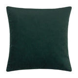 Kalho Jacquard Velvet Cushion showing the plain deep green velvet reverse side, square shape, photographed against a plain white background.