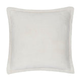 Kallu Reversible Faux Fur Cushion in ecru, a square 45 x 45cm design with deep even pile and an Oxford flange border, shown on a plain white background.