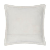 Kallu Reversible Faux Fur Cushion in ecru with Oxford flange border, square shape, plush pile on both sides, shown on a plain white background.
