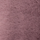 Close-up of the Kallu Reversible Faux Fur Cushion in mulberry, showing the dense, brushed pile in a muted dusky pink polyester finish.