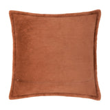 Kallu Reversible Faux Fur Cushion in rust orange, square shape with plush pile on both sides, shown against a plain white background.