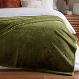 Kallu Reversible Faux Fur Throw - Olive
