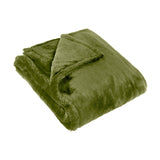 Kallu Reversible Faux Fur Throw - Olive