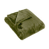 Kallu Reversible Faux Fur Throw - Olive