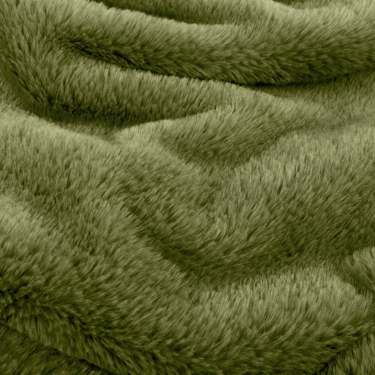 Kallu Reversible Faux Fur Throw - Olive