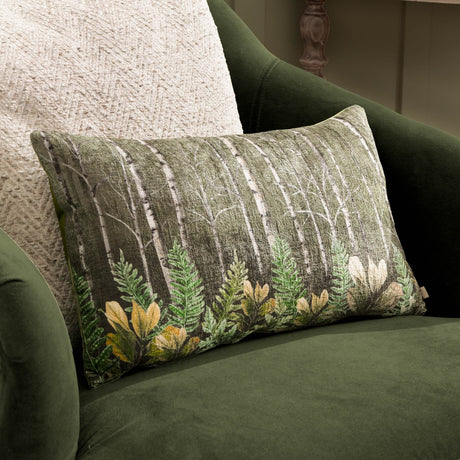 Kielder Forest Plain Velvet Cushion - Khaki