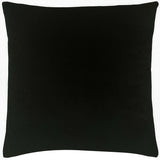 Kibale Jungle square cushion in plain black polyester with piped edge, shown on a plain white background, reverse side without visible print.