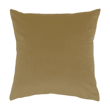 Kibale Jungle Polyester Cushion, 43 x 43cm square with plain tan-gold reverse fabric, shown against a plain white background.