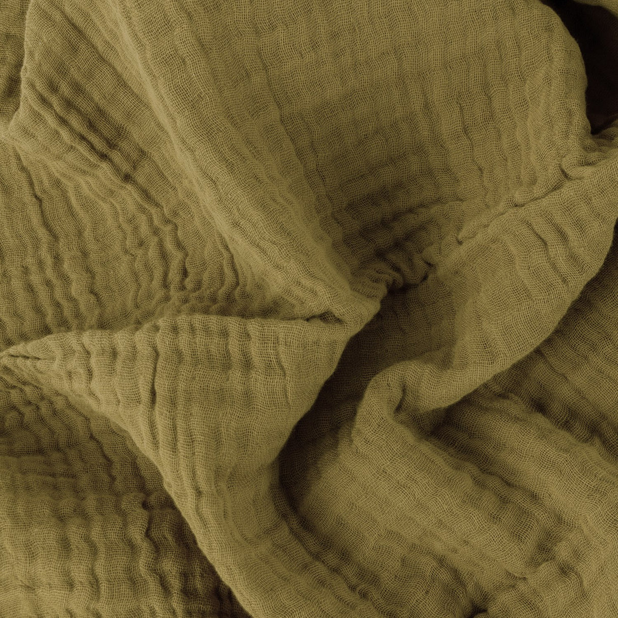 Lark Plain Cotton Throw - Khaki