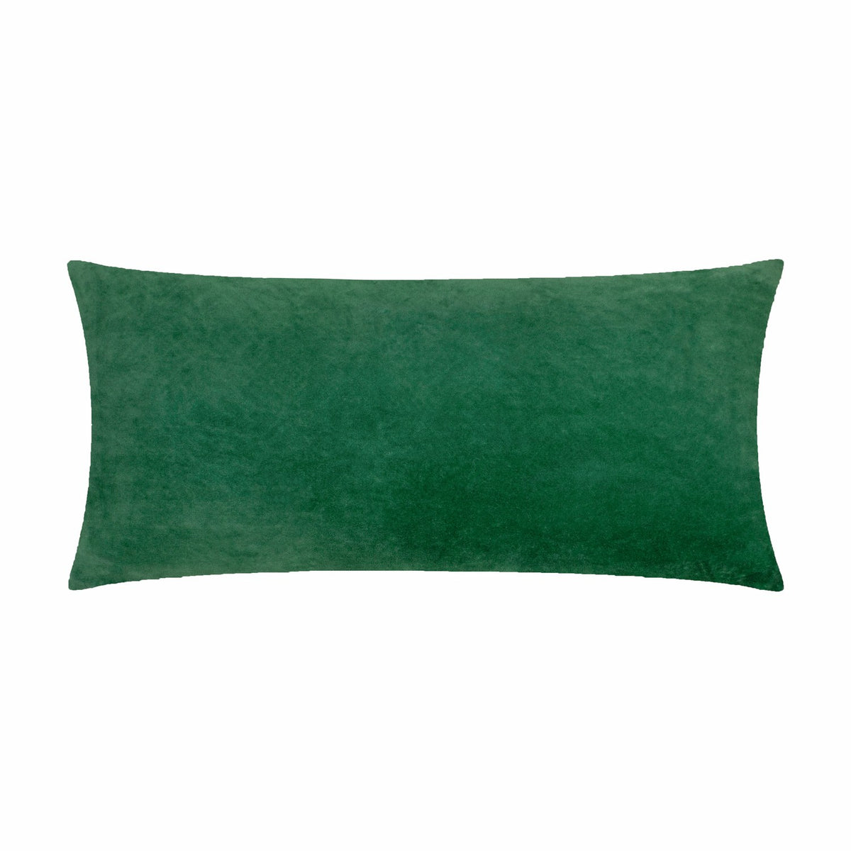 Laurel Velvet Cotton Cushion in jade green, a rectangular bolster-shaped cushion in plain velvet fabric shown on a plain white background.