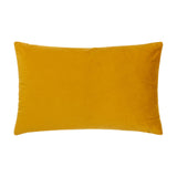 Lexington Jacquard Velvet Cushion in gold, rectangular with a plain velvet face and piped edges, shown on a plain white background.