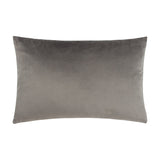 Lexington rectangular velvet cushion in solid grey with a soft sheen, shown plain-faced on a white background.