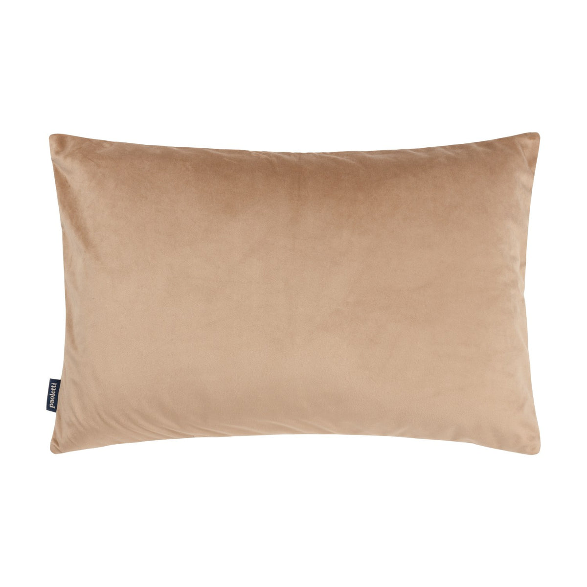 Rectangular Lexington cushion in warm taupe velvet with a plain jacquard weave, shown on a plain white background.