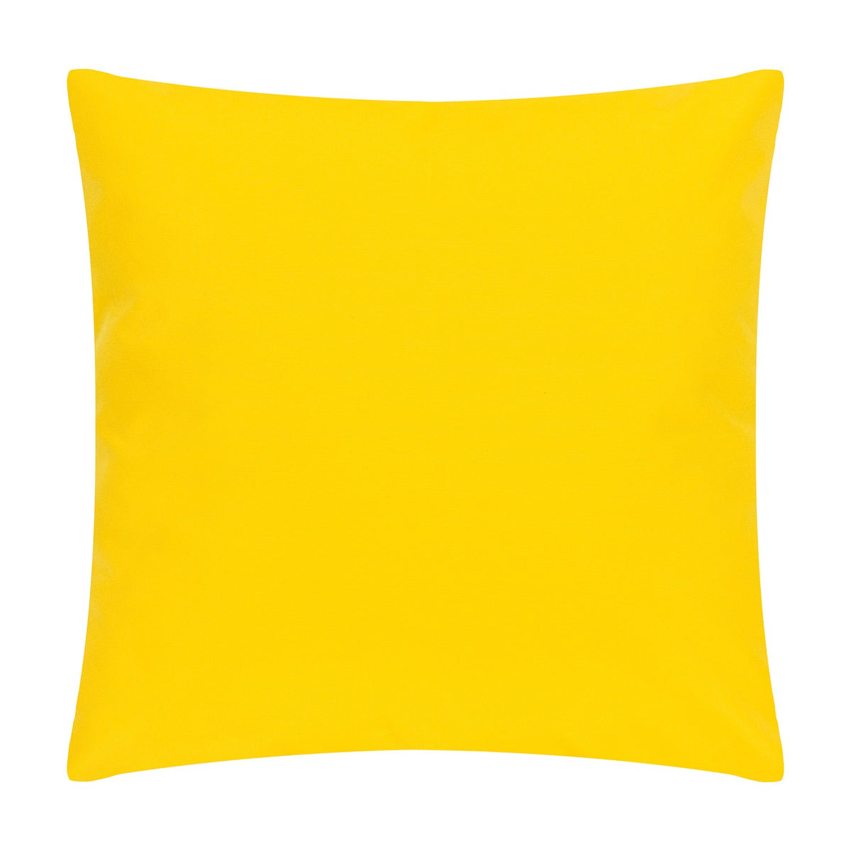 Square yellow polyester cushion shown in plain solid colour on a white background, from the Limoncello Abstract Cushion range.