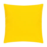 Square yellow polyester cushion shown in plain solid colour on a white background, from the Limoncello Abstract Cushion range.