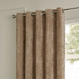 Lustre Velvet Plain Fully Lined Eyelet Curtains - Champagne