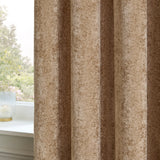 Lustre Velvet Plain Fully Lined Eyelet Curtains - Champagne