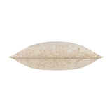 Lustre Velvet Plain Polyester Cushion in champagne, shown edge-on with a crushed velvet finish and centre seam, on a plain white background.