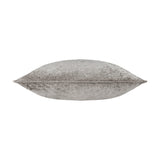 Lustre Velvet Plain Polyester Cushion in pewter, shown side-on with a crushed velvet texture and piped edge, on a plain white background.