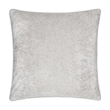 Lustre Velvet Plain Polyester Cushion in Silver, a square crushed velvet cushion with a light-catching sheen, shown against a plain white background.