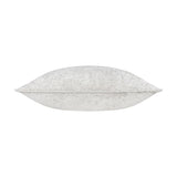 Side view of the Lustre Velvet Plain Polyester Cushion in silver, showing a crushed velvet texture with a soft sheen, set against a plain white background.