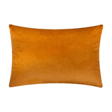 Metro Abstract Jacquard Velvet Cushion in Ginger, shown from the plain ginger velvet reverse side, rectangular shape, on a plain white background.