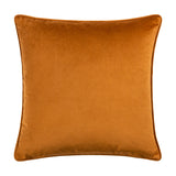 Malans Geometric Velvet Cushion in bronze, a 45 x 45cm square cushion with plain velvet back and piped edges, shown on a plain white background.